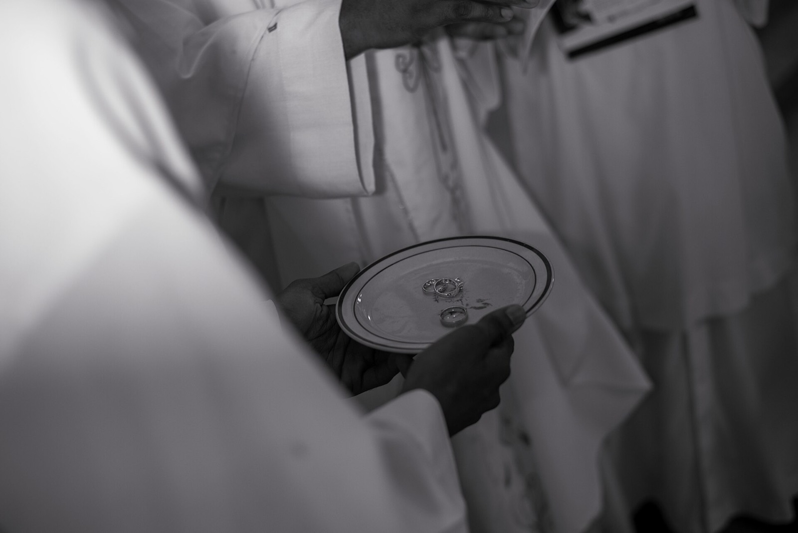 Wedding rings presented on a plate